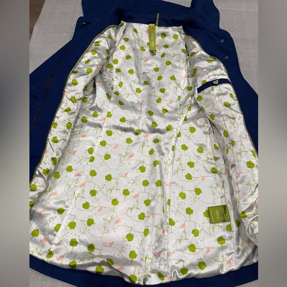 [S/P] Soia & Kyo Blue Cotton Wide Neck Flare Pea Coat - Picture 6 of 11